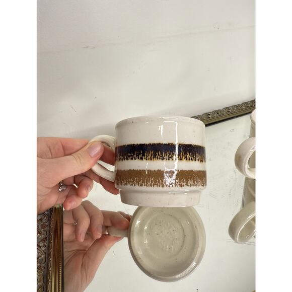 Vintage Bilton Stacking Mugs - Set of 2 - Made in England - 1970s Retro Bohemian - Picture 5 of 10